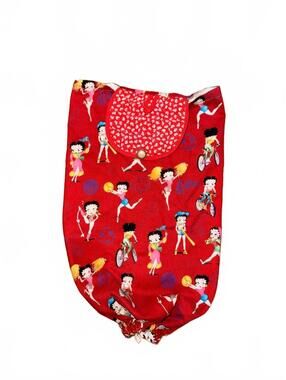 Betty Boop Drawstring Backpack Bag Red Sports Pattern Vintage